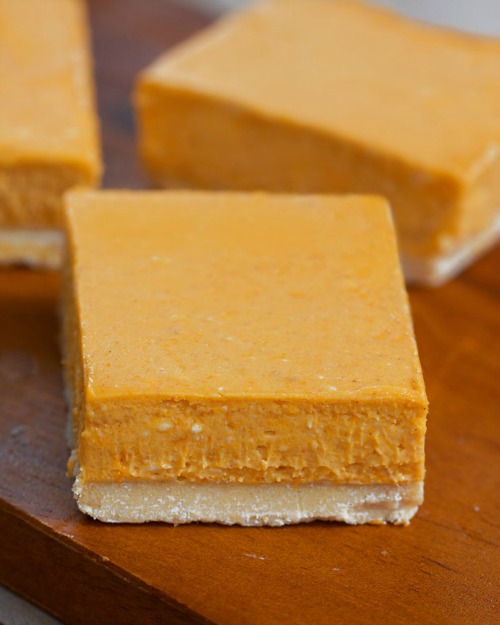 Pumpkin Cheesecake Bars Gluten-Free Vegan