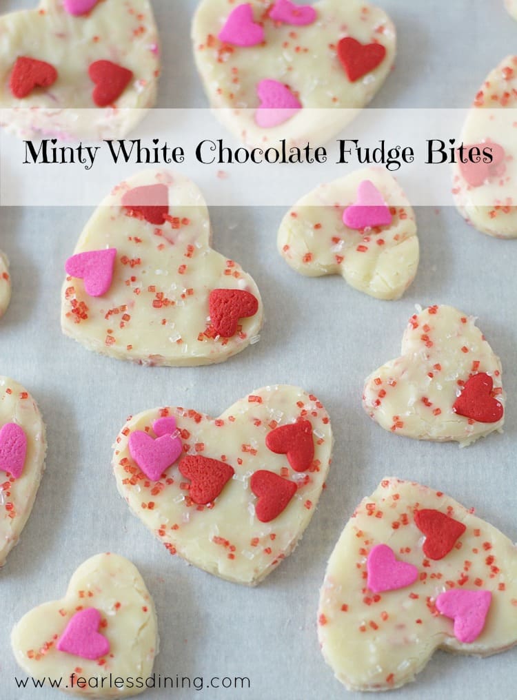 Get the kids to help when you cut out your Minty White Chocolate Hearts for Valentine's Day!