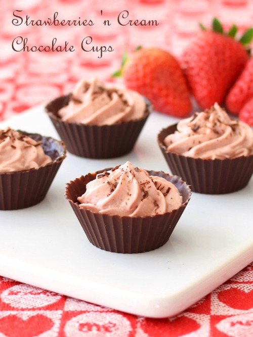 Gluten-Free Strawberries & Cream Chocolate Cups Go Dairy Free