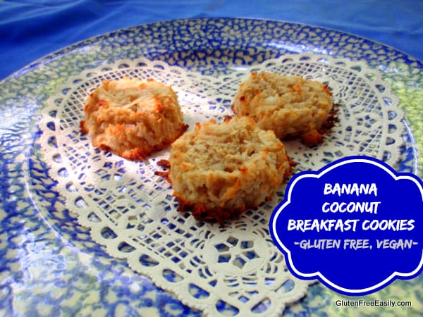 Banana Coconut Breakfast Cookies from GFE. One of many fabulous Gluten-Free Mother's Day Brunch Recipes! But easy and good enough that you'll want to make them any day for breakfast.