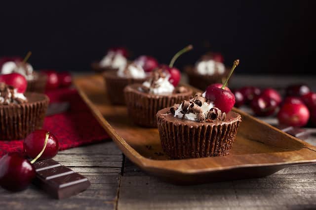 Grain-Free Black Forest Tartlets. One of 40 gluten-free black forest or chocolate cherry recipes featured on gfe. [on GlutenFreeEasily.com]