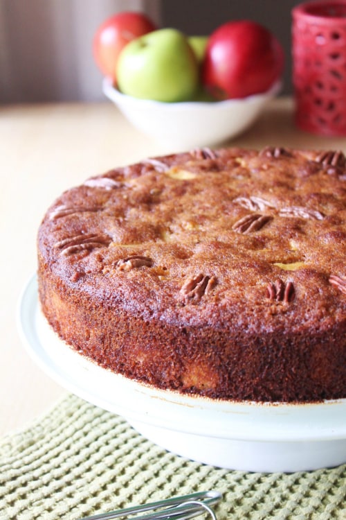 This grain-free and paleo Cinnamon Apple Cake is ideal for fall, but you won't refuse a slice any time of year!