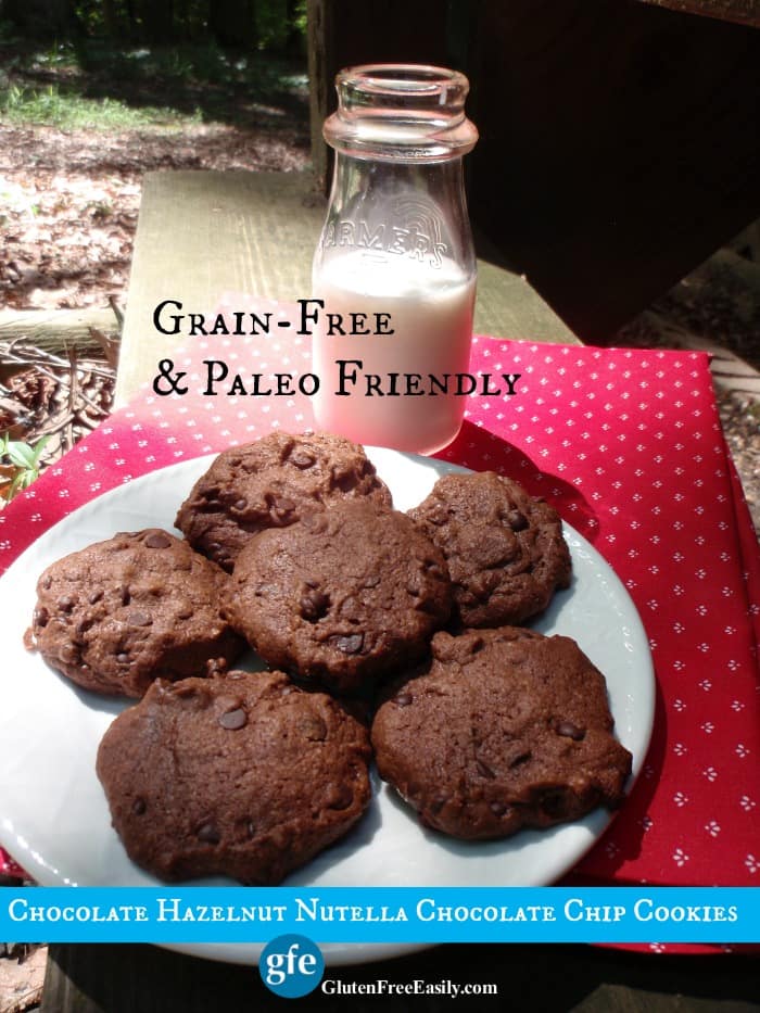 Flourless cookies are soft and smooth in texture and rich in flavor. These gluten-free Nutella Chocolate Chip Cookies prove that once again! [from GlutenFreeEasily.com]