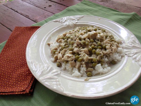 Chicken A La King is creamy and delicious comfort food all the way! Wonderful way to use leftover chicken and other leftover ingredients (like rice and peas) as well. Feel free to use leftover turkey instead of chicken during the holidays. [from GlutenFreeEasily.com] (photo)