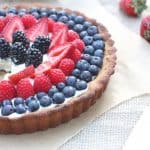 Gluten-Free Red White and Blue Berry Tart with Dairy-Free Vanilla Bean Custard from Against All Grain [featured on GlutenFreeEasily.com]