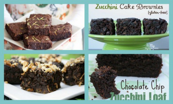 Zucchini makes for the most wonderful brownies! I'm not kidding! Gluten-Free Zucchini Brownie Recipes [featured on GlutenFreeEasily.com] (photo)