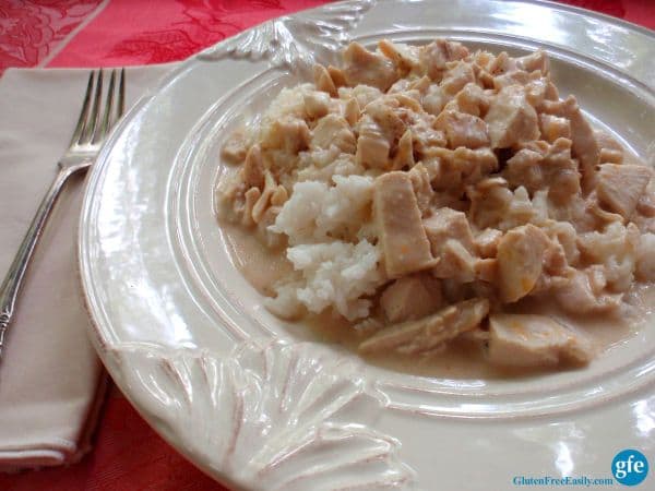 Chicken A La King is creamy and delicious comfort food all the way! Wonderful way to use leftover chicken and other leftover ingredients (like rice and peas) as well. Feel free to use leftover turkey instead of chicken during the holidays. [from GlutenFreeEasily.com] (photo)