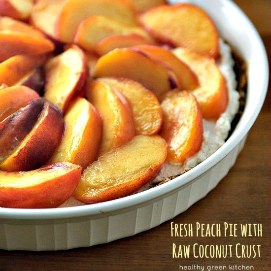 Fresh Peach Pie with Raw Coconut Crust