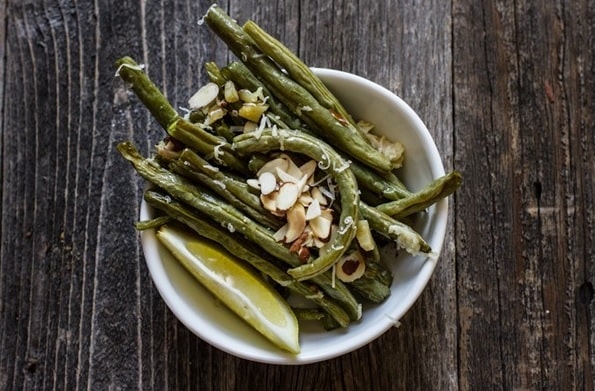 Roasted Garlic Green Beans with Lemon and Parmesan (Gluten Free)