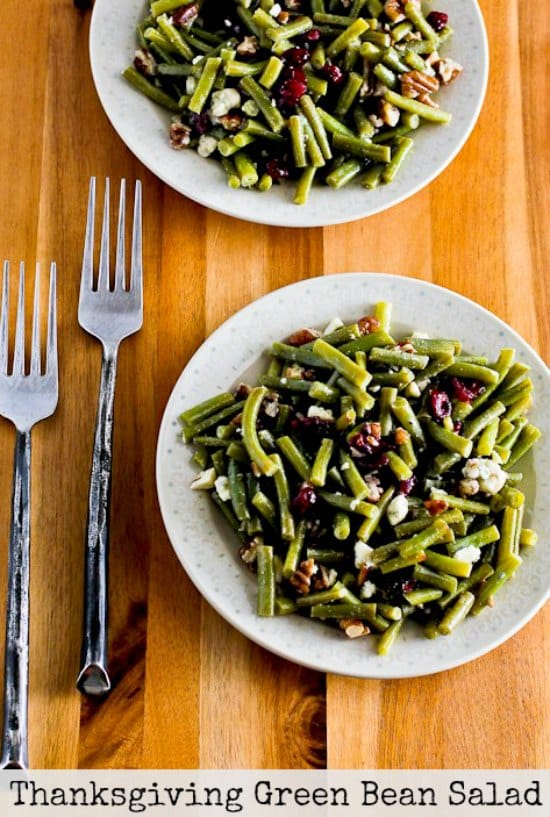 Thanksgiving Green Bean Salad with Blue Cheese, Dried Cranberries, and Pecans