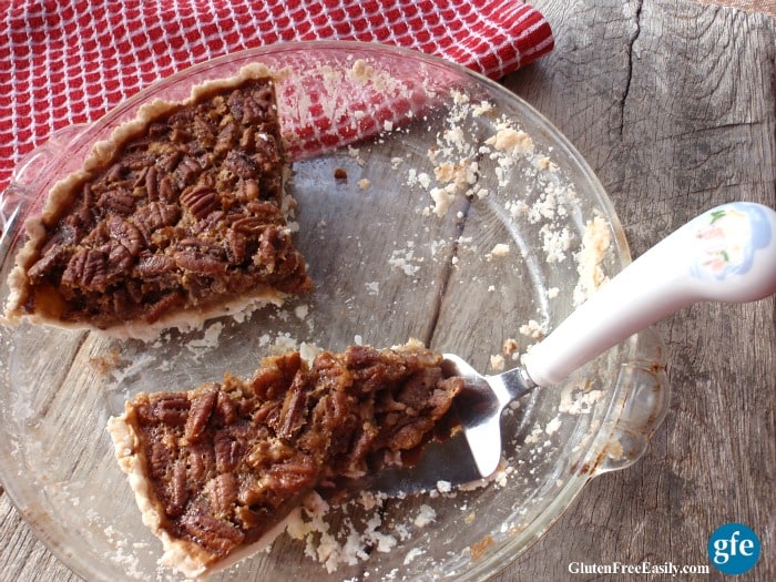 Softer, creamier Luxurious Pecan Pie. Gluten free, with a dairy-free option. From GlutenFreeEasily.com.