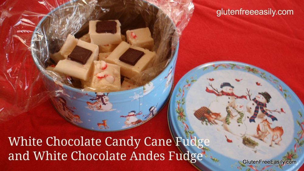 White Chocolate Candy Cane or Andes Mint Fudge from GlutenFreeEasily.com