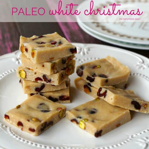 Paleo White Christmas. One of 30 gluten-free pistachio desserts. [featured on GlutenFreeEasily.com]