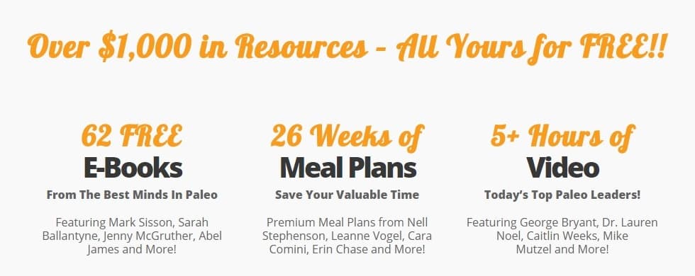 It's hard to believe it, but you can get all of these for free! Over $1000 in Paleo Resources (Cookbooks, Guidebooks, Fitness Plans, Meal Plans, and More)