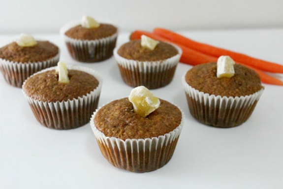 Carrots and ginger are a match made in muffin heaven! Another fabulous recipe for March Muffin Madness! "Lightly sweet with carrots and zingy with ginger."