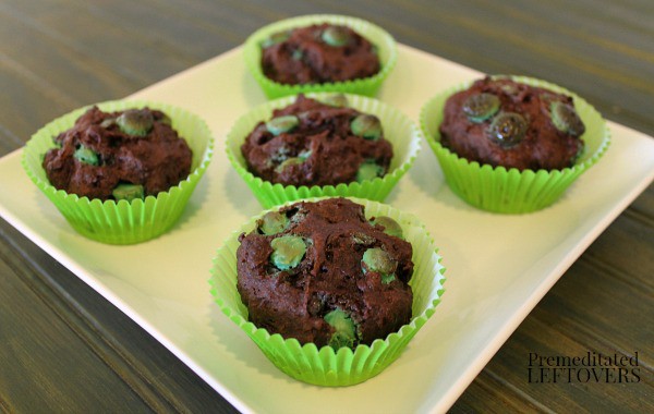 Gluten-Free Chocolate Mint Muffins, also known as Chocolate Muffins with Mint Chips. Whatever you call them, they're delicious! Just one of the best gluten-free muffin recipes from March Muffin Madness.
