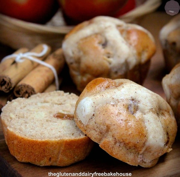 Gluten-Free Cinnamon Apple Hot Cross Buns from The Gluten and Dairy Free Bakehouse