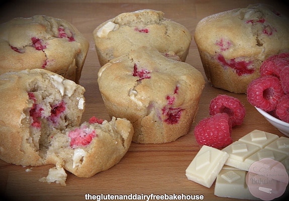 I know you want that "reach through the screen" capability when it comes to these Gluten-Free Raspberry and White Chocolate Muffins! Just one of the best gluten-free muffin recipes from March Muffin Madness!