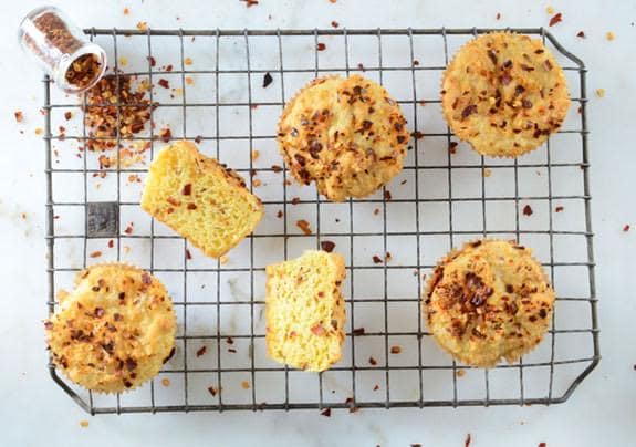 Only six ingredients needed to make these Grain-Free Chili Cheese Muffins in a jiffy!