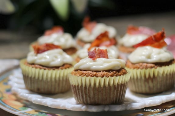 These Gluten-Free Maple Bacon Buckwheat Carrot Muffins are not only a sight to behold, they're also delicious! Vegetarian? Simply leave off the bacon garnish.