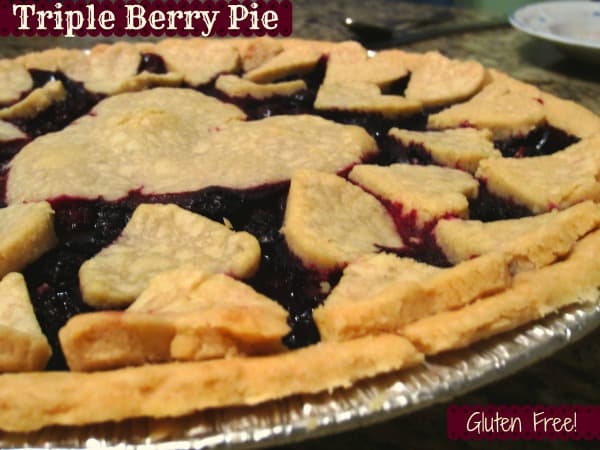 Gluten-Free Triple Berry Pie. One of 20 gluten-free blueberry pie recipes featured on gfe. [GlutenFreeEasily.com]