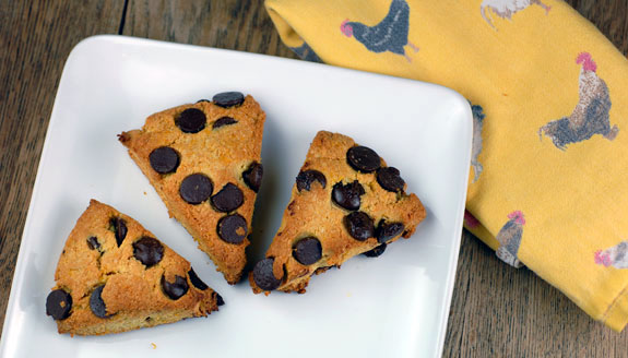 Orange Dark Chocolate Chip Scones from Elana's Pantry. One of many fabulous Gluten-Free Mother's Day Brunch Recipes! Also grain free, and totally delicious. I make them all the time without the orange factor as well.