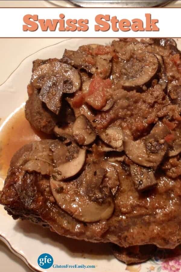 Creamy Slow Cooker Swiss Steak. If you've found other recipes for Swiss Steak to be heavy on the tomatoes and lacking creaminess in the sauce, this recipe is for you. Gluten free and more free. [from GlutenFreeEasily.com]