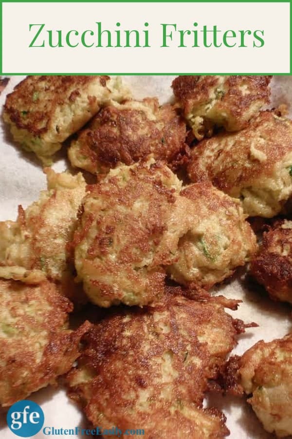 These Light and Lovely Gluten-Free Zucchini Fritters are a fabulous way to use zucchini! Call them Zucchini Potato Pancakes if Pancakes will be more of an enticement to your family. Or even potato pancakes. [from GlutenFreeEasily.com] (photo)