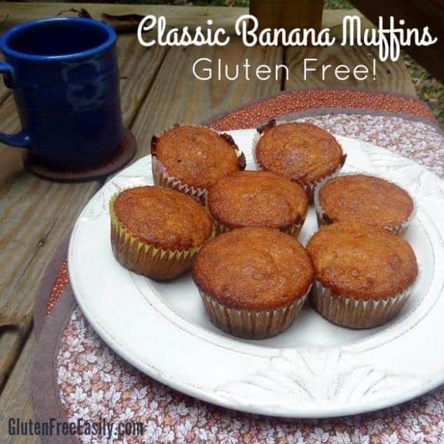 Classic Gluten-Free Banana Muffins. Gluten-free, delicious comfort food. Perfect way to start your day! [from GlutenFreeEasily.com] (photo)