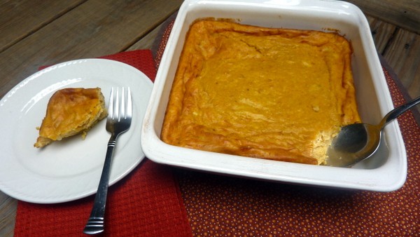 Pumpkin Cheese Souffle. A gluten-free pumpkin version of Jacques Pepin's mother's cheese souffle. You don't even have to separate the eggs! [from GlutenFreeEasily.com] (photo)