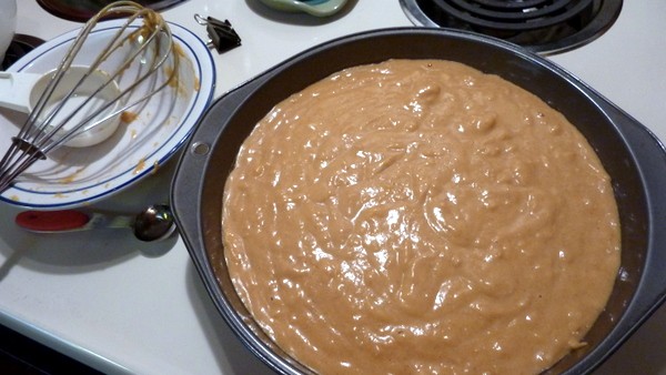 Gluten-Free Pumpkin Kahlua Coconut Cake Before Baking [from GlutenFreeEasily.com] (photo)