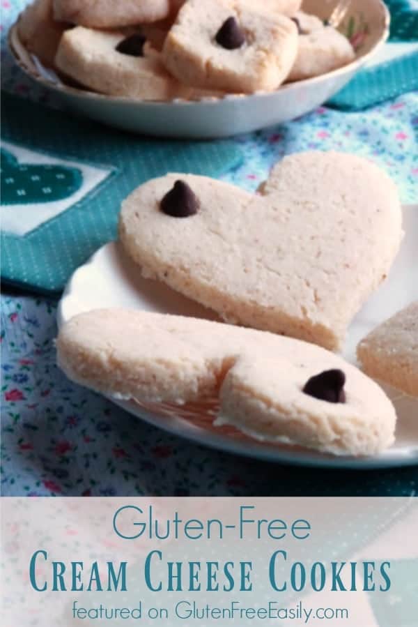 Gluten-Free Cream Cheese Cut-Out Cookies from Iris Higgins. Cream cheese adds something wonderful to these cut-out cookies! [featured on GlutenFreeEasily.com]