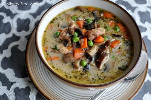 Gluten-Free Creamy Chicken and Mushroom Soup from Allergy Free Alaska. One of the wonderful, healing gluten-free chicken noodles soup recipes. [from GlutenFreeEasily.com]