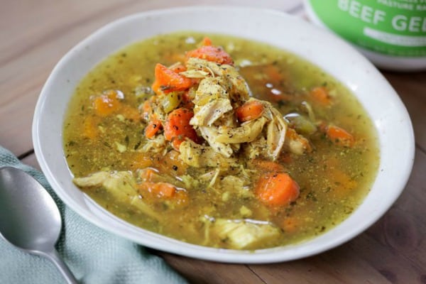 Gluten-Free Instant Pot Chicken and Vegetables Soup from Against All Grain. One of over 20 gluten-free chicken soup recipes. [featured on GlutenFreeEasily.com]