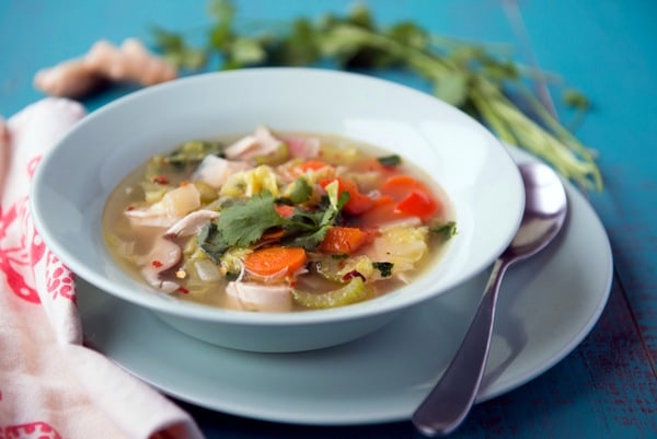 Gluten-Free Chicken Noodle Soup Recipes. Recipe shown is Super Immune Boosting Chicken Soup from Nourishing Meals. [featured on GlutenFreeEasily.com]