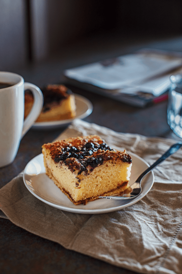 Gluten-Free Blueberry Streusel Coffee Cake from Pikanik. You can use frozen blueberries in this delightful recipe so you can make it all year long! [from GlutenFreeEasily.com]