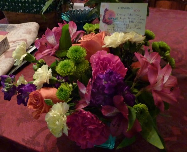 Flowers from Bo and Justine. They definitely brightened my days!