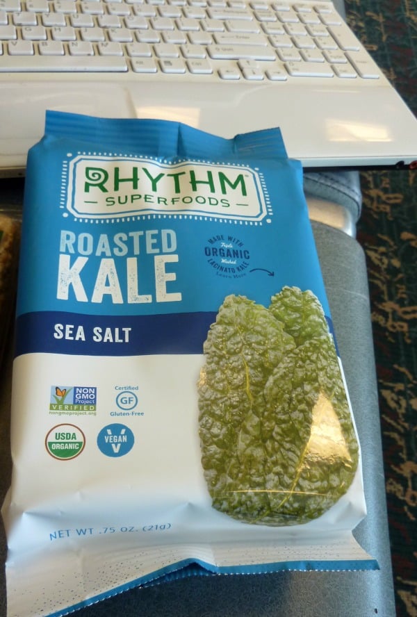 GFE recommends naturally gluten-free Rhythm Roasted Kale. Sea salt flavor. [featured on GlutenFreeEasily.com]