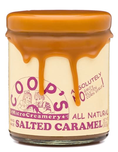 Coop's Microcreamery Salted Caramel Sauce with Drippy Lid