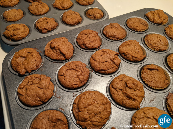 Double Batch of Gluten-Free Allergy-Free Muffins for Kids. Paleo and vegan. Double batch shown.