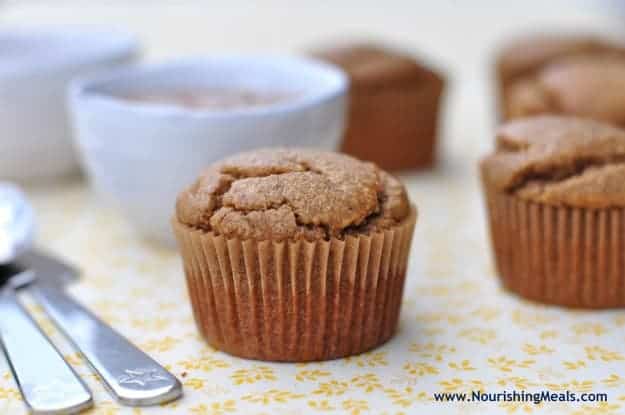 Gluten-Free Banana Almond Butter Muffins. The muffins are also dairy free, grain free, and refined sugar free but don't put a label on them unless you have to. They're just plain good! One of 20 gluten-free muffin recipes on gfe for March Muffin Madness.