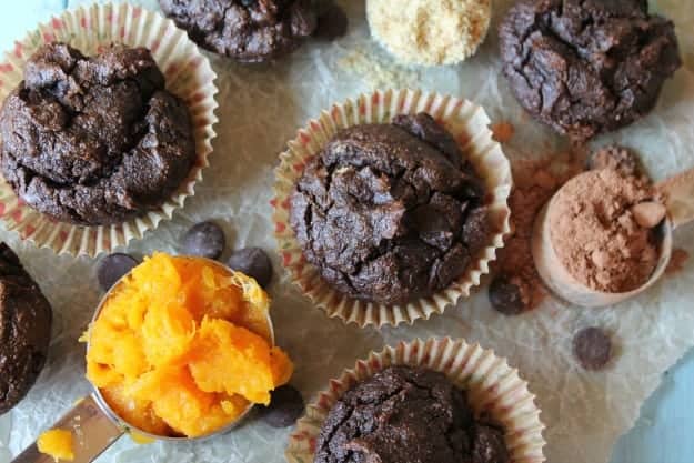 Gluten-Free Paleo Chocolate Butternut Muffins. How amazing do these gluten-free muffins from Tessa the Domestic Diva look? One of 20 fabulous recipes featured on gfe during March Muffin Madness. 