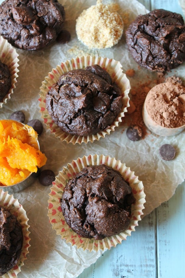 Paleo Chocolate Butternut Muffins. "These sinfully rich and decadent Paleo Chocolate Butternut Muffins are a real treat! With a tender crumb, and brimming with nourishing ingredients, this is one muffin you'll be happy to whip up and serve your loved ones." So says Tessa and I believe her!