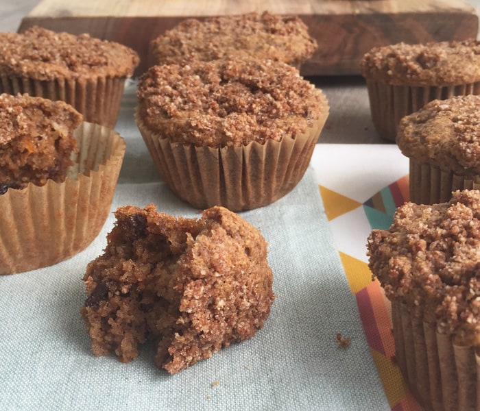 Gluten-Free Carrot and Banana Streusel Muffins. "These gluten-free Carrot and Banana Streusel Muffins are the perfect morning or mid-afternoon snack. They’re high in fibre, healthy fats, and the added protein (from the chia seeds) will give you a boost and help you feel full longer." One of 20 GF muffin recipes featured on gfe for March Muffin Madness.