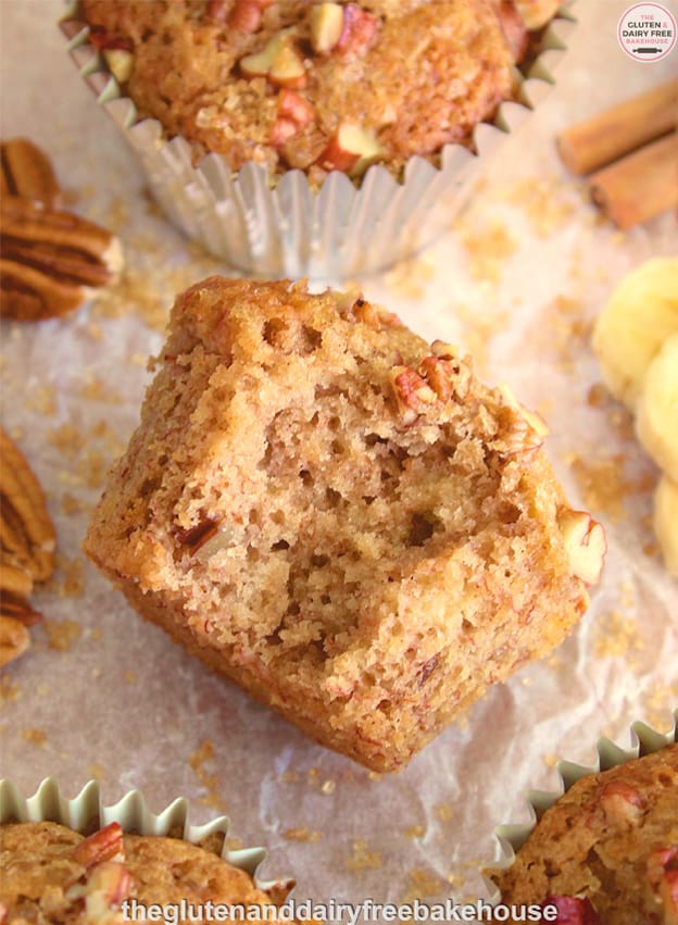 Gluten-Free Maple Pecan Banana Muffins. "Most people enjoy a good old-fashioned banana muffin. They make a tasty breakfast alternative or mid-morning or afternoon snack. However, by adding maple syrup and toasted pecans, you can take the humble banana muffin and turn it into a new taste sensation!" One of 20 gf muffin recipes on gfe for March Muffin Madness.