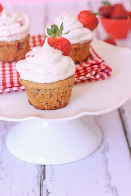 Gluten-Free Strawberry Shortcake Cupcakes. One of 25 gluten-free strawberry shortcake recipes on gfe. [featured on GlutenFreeEasily.com]