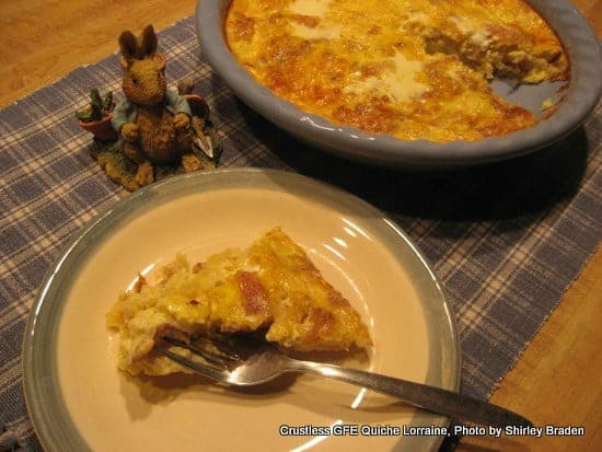 Gluten-Free Crustless Quiche Lorraine. One of 50 gluten-free bacon recipes featured on gfe. [from GlutenFreeEasily.com]