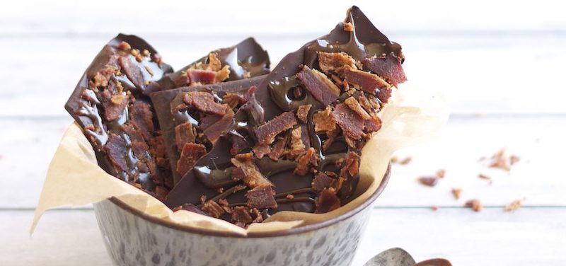 Salted Caramel Bacon Bark. One of 50 gluten-free bacon recipes featured on gfe. [from GlutenFreeEasily.com]