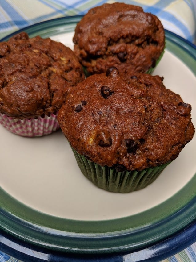 Gluten-Free Keto Chocolate Chip Zucchini Muffins from Keto Breads cookbook by Cassidy Stauffer. [featured on GlutenFreeEasily.com]