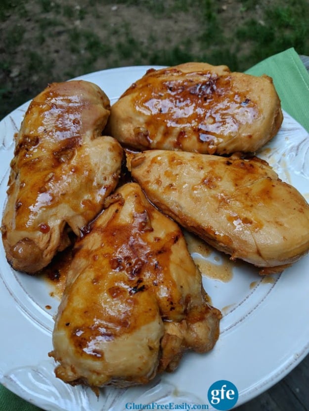 Gluten-Free Zesty Italian Barbecue Chicken. Three ingredients and one of them is the chicken! [from GlutenFreeEasily.com]